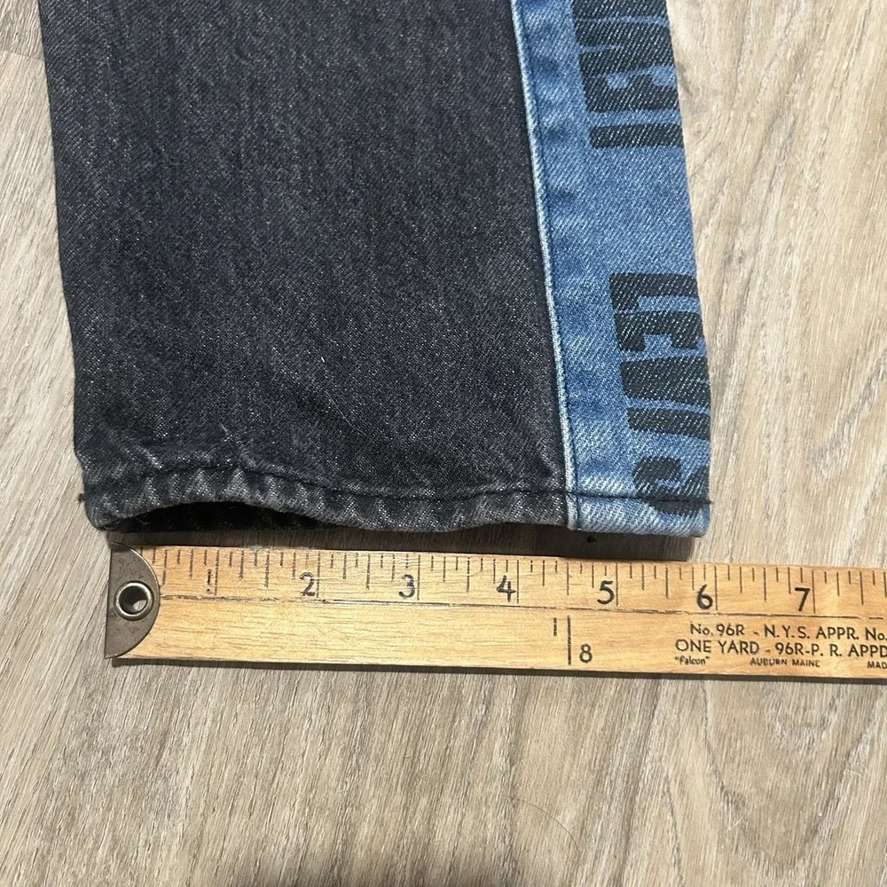 Levis Lo-Ball Stack Jeans Mens 36x34 Black‎ Denim Slim Tapered Leg Warp Stretch